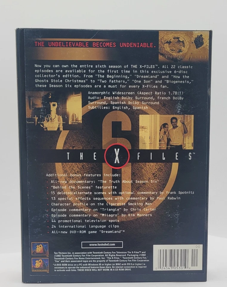 The X-Files: The Complete 6th Season 6 Collector's Edition DVD W/Insert - Image 2 of 4