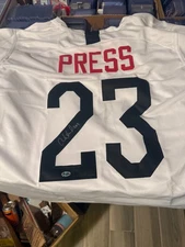 USWNT Christen Press Hand Signed Auto White Jersey RSA COA Team USA