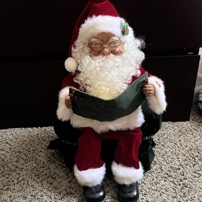 Vintage Pan Asian Animated Santa Reads Night Before Christmas Works