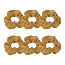 6 Pcs Satin Hair Scrunchies, Solid Hair Ties, Bronze