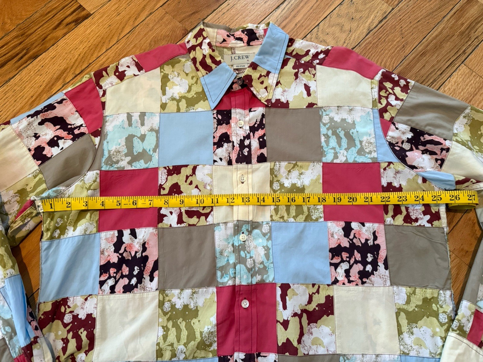 J. Crew Allover Patchwork Button Down Casual Prep… - image 9