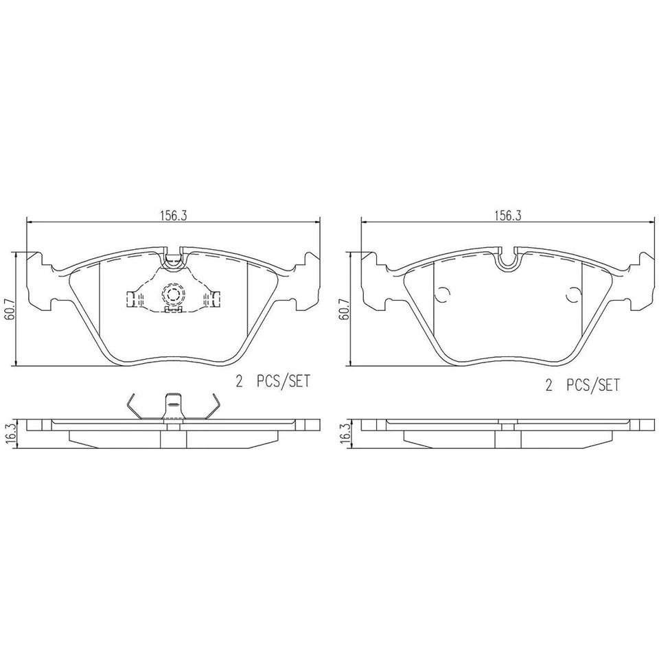 Pastilla de freno de disco delantera de cerámica Brembo P36007N para Audi 100 Quattro 200 Quattro Foto 3 de 3
