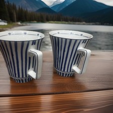 2 Heinen Delfts Blauw Porzellan blaue Streifen Becher Janny Van Der Heijden