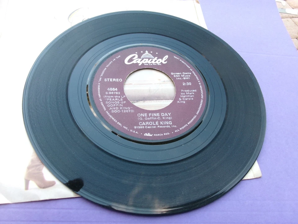 CAROLE KING- One Fine Day/Rulers of This World-Capitol-VG+ 45rpm +PS - Image 3 of 3