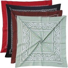 100 Cotton 27" x 27" Large Bandanas for Men  Women, Multi-Purpose Bandana H...