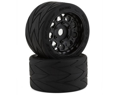 Method RC Velociter Belted Pre-Mount 1/7 On-Road Rear Tires (Black) (2)