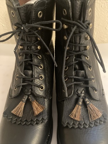 Ariat Damen 7B Westernreiten schwarz Leder Quaste runde Spitze Schnürstiefel - Bild 3 von 15