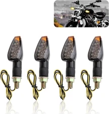 4PCS Motorcycle Turn Signals - 14LED 12V Bright Amber Lamp Motorcycle Blinkers -