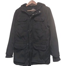 Urban Republic Winter Jacket Black Faux Fur Hood Lining Size Large 14/16
