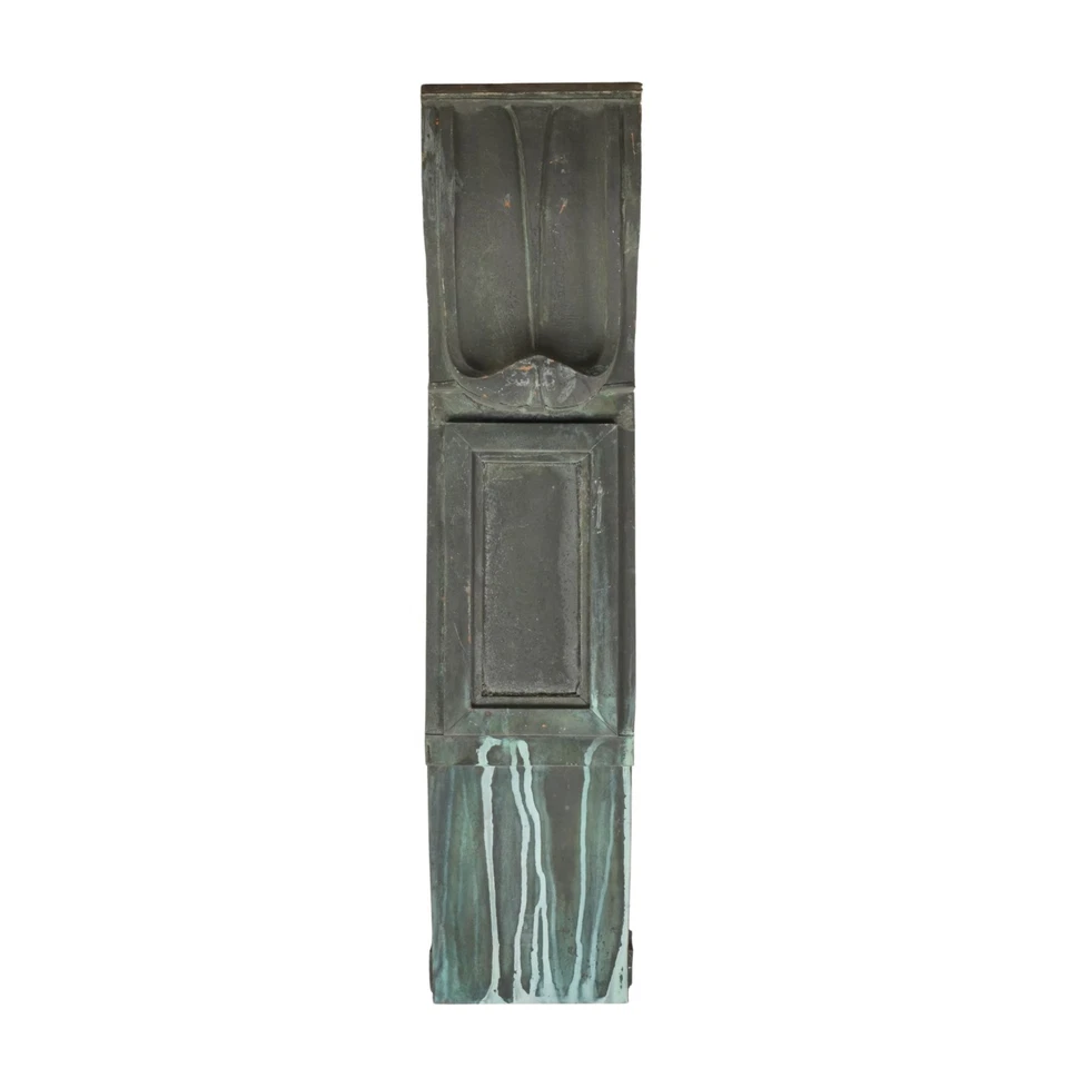 Pair of Reclaimed 49 in. Beaux Arts Copper Verdigris Corbels - Image 2 of 4