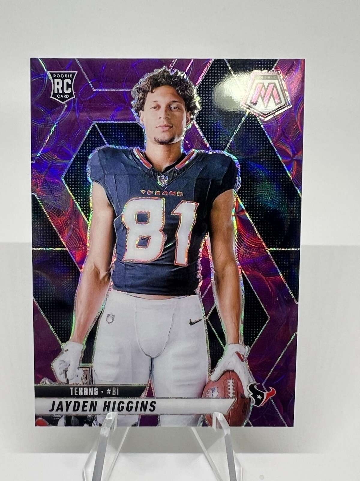 2025 Panini Mosaic Jayden Higgins Rookie Purple Scope Prizm Image Variation #286