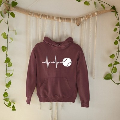 Heartbeat Life Line Tennis Team Hoodie School Tennis Club Sports Player Gift