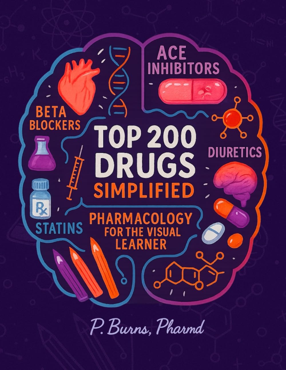 Top 200 Drugs Simplified Pharmacology Coloring Book & Study Guide Over 300+ p...