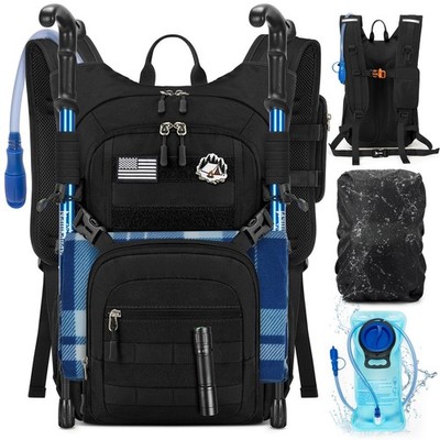 RAINSMORE Trinkrucksack mit 2L Trinkblase 18L leichter Wanderrucksack