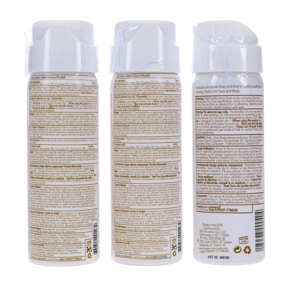 Protector solar facial Hampton Sun Travel Trio SG226 SPF 30 y loción para después del sol Foto 4 de 4