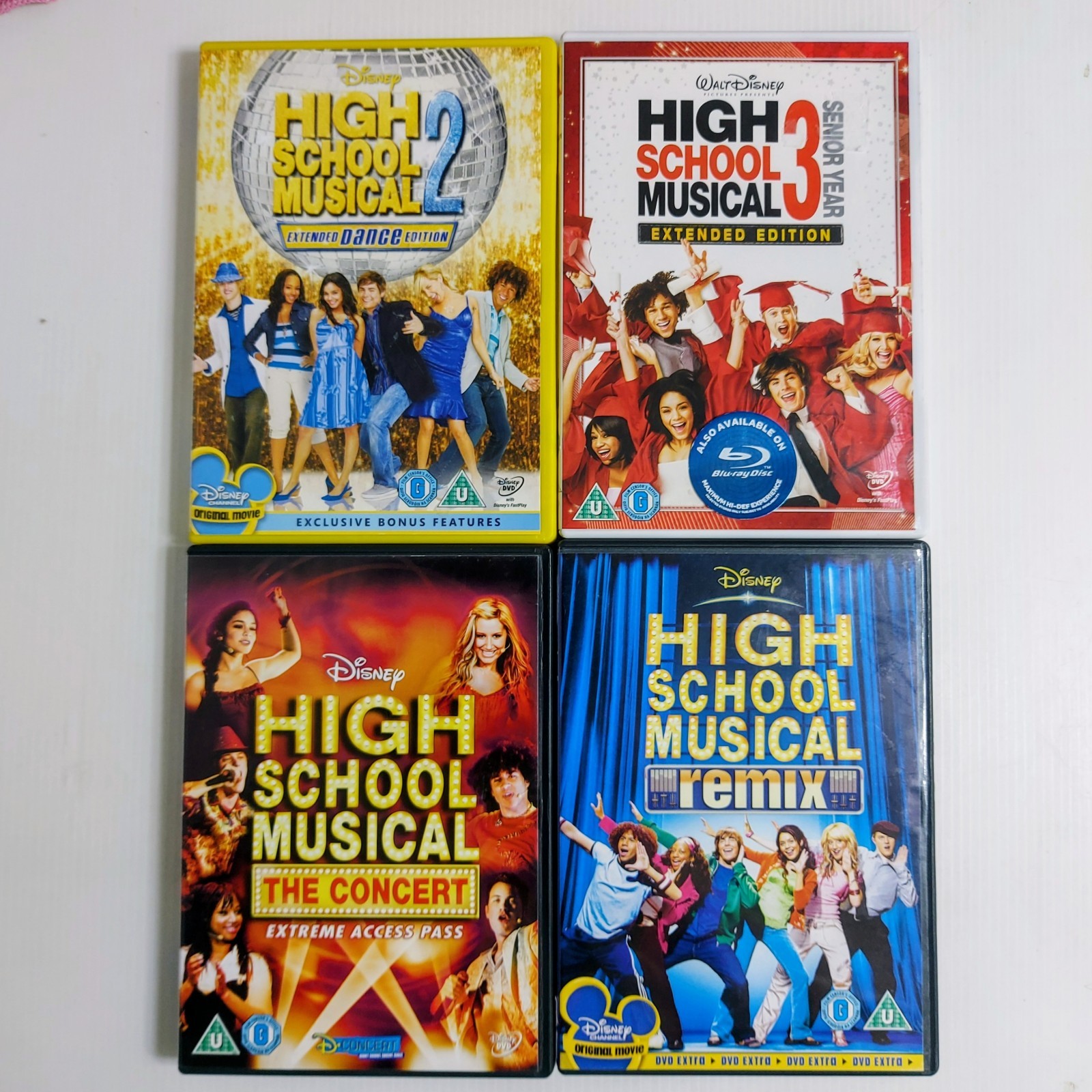 Disney High School Musical DVD Bundle 2 3 Concert Remix 4 Disc Region 2 PAL