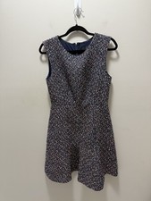 J.Crew Navy Pink Tweed Fit & Flare Dress Size 4 Sleeveless Lined J Crew