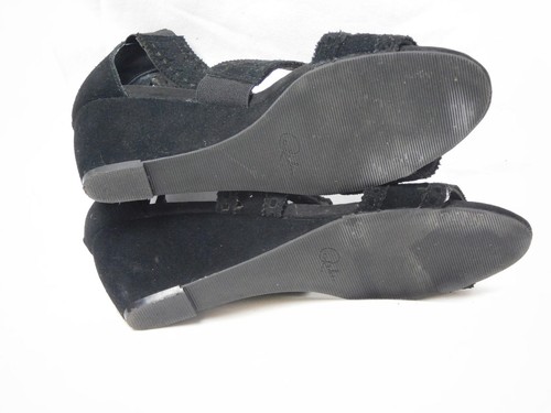 Reba Wedge heels dress sandles size 8M Leather Wide Strapes - Picture 6 of 7