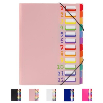Pink 24 Pockets Expanding File Folder Accordion Organizer A4 Letter Size
