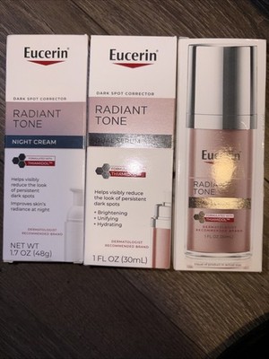Eucerin Lot Of 3 Radiant Tone Dark Spot Corrector Dual Serum ,night Cream