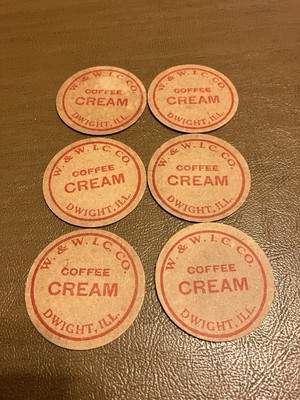 Lot of 6 W. & W. LC.Co. Dwight,ILL. Milk Caps