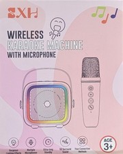 SXH Wireless Karaoke Machine with Microphone KA06 Pink 5W Speaker Lighting