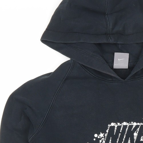 Sudadera con capucha pulóver negra para mujer Nike, talla 12, estampado gráfico - Imagen 6 de 12
