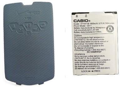 Casio C811 G'zone Commando Standard Battery Door and Battery 1800mAh BTR811B