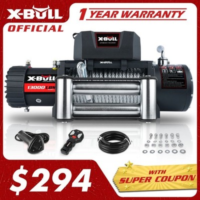 X-BULL Electric Winch 12V 13000LBS Steel Cable Jeep Truck Trailer Car Winch 4x4