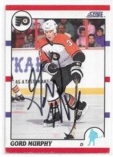 GORD MURPHY Autographed Signed 1990-91 Score card #117 Philadelphia Flyers COA