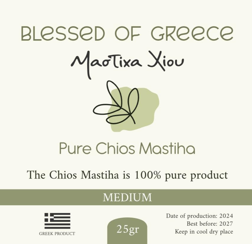 Chios Mastiha Pack 25Gr (0.88Oz) Medium Tears Gum 100% Pure Mastic Gum from Mast