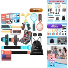 Ninabxy For 2025 Nintendo Switch 2 Sports Accessories 15 In 1 Bundle Designed