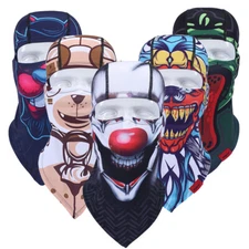 Tactical Skull Joker Clown Balaclava Face Mask UV Protection Sun Hood Headgear