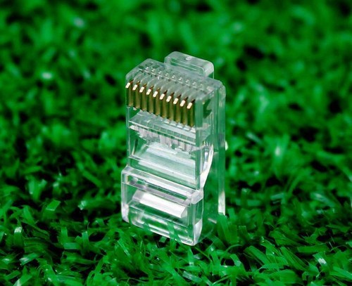 50pcs/Packs Modular Plug Stranded 10P10C Round Cable Connector RJ-48 - 第 2/5 張圖片