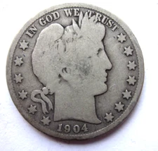 1904-S BARBER HALF DOLLAR 50C SAN FRANCISCO MINT RARE BETTER DATE COLLECTOR