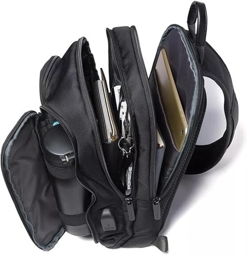 BanGe Unisex 7079 Waterproof Shoulder Bag with USB Port, Black, black, One Size - Picture 3 of 7