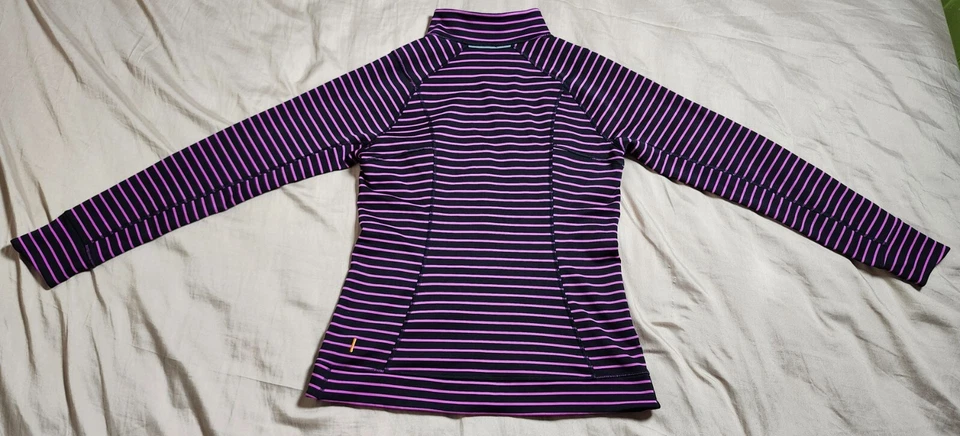 Lucy Athletic Top Color Purple & Black Stripe Full Zip Size Medium - Image 2 of 4