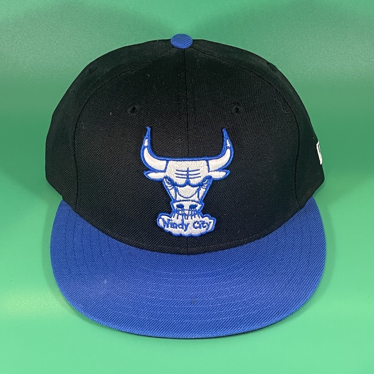 New Era Fitted Cap 7 1/4 Chicago Bulls Black Blue Hat | eBay