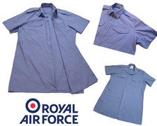 RAF Shirt British Royal Air Force Blue Service Uniform Dress Short Sleeves GD1