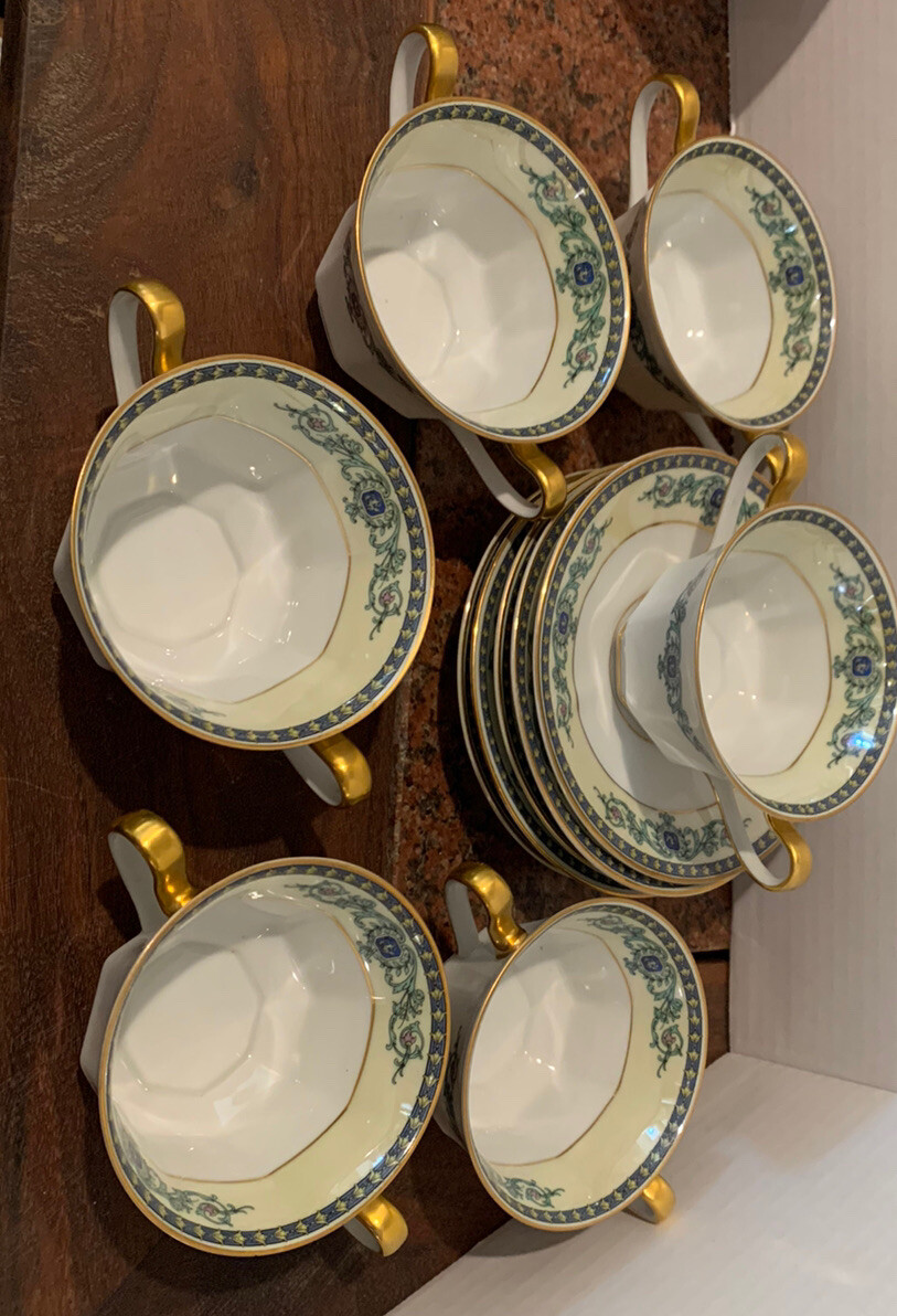 BAVARIA　トリオ Soup Bowls 11pc Bavaria Tirschenreuth Oxford 4389 6 Cups 5 Saucers
