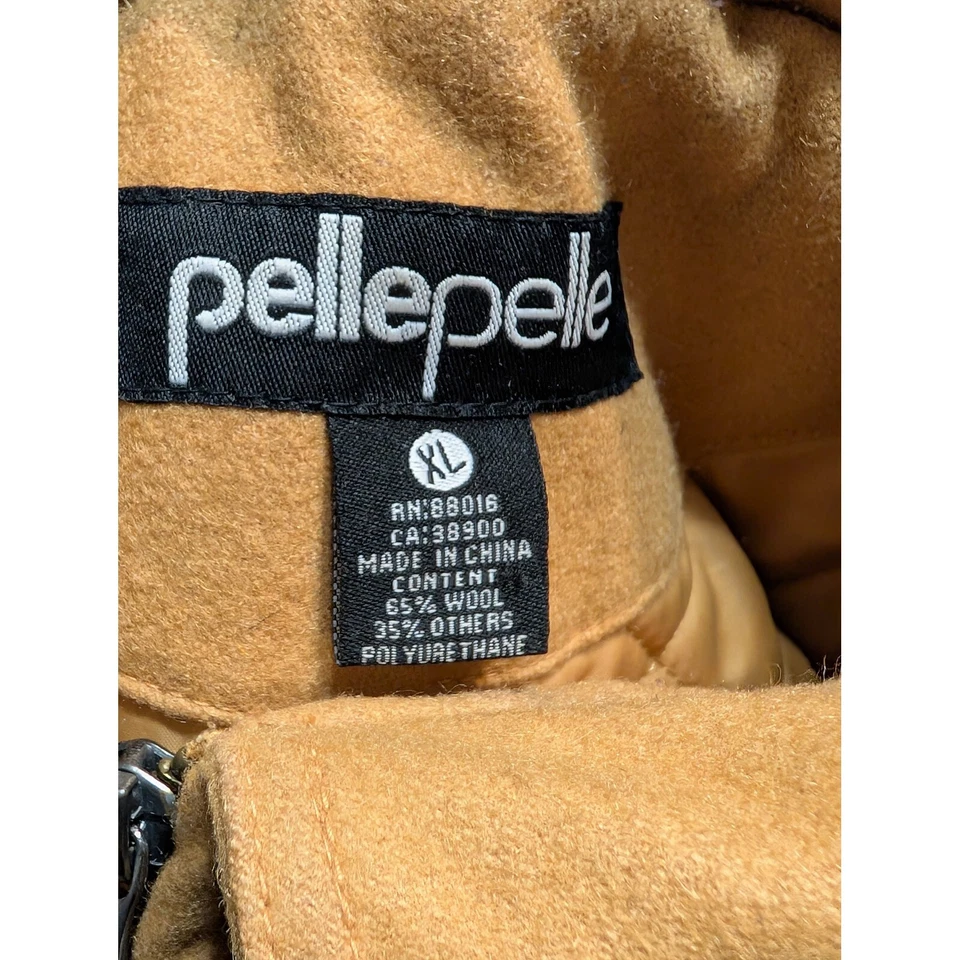 Chaqueta Bomber Pelle Pelle Lana Tachonada Adornada Roja Blanca Verdadera XL (Defectos) Foto 3 de 4