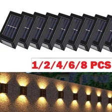 1-8x Solar Wall Lights Up Down Lamp Decor Waterproof Garden Outdoor Fence Porch
