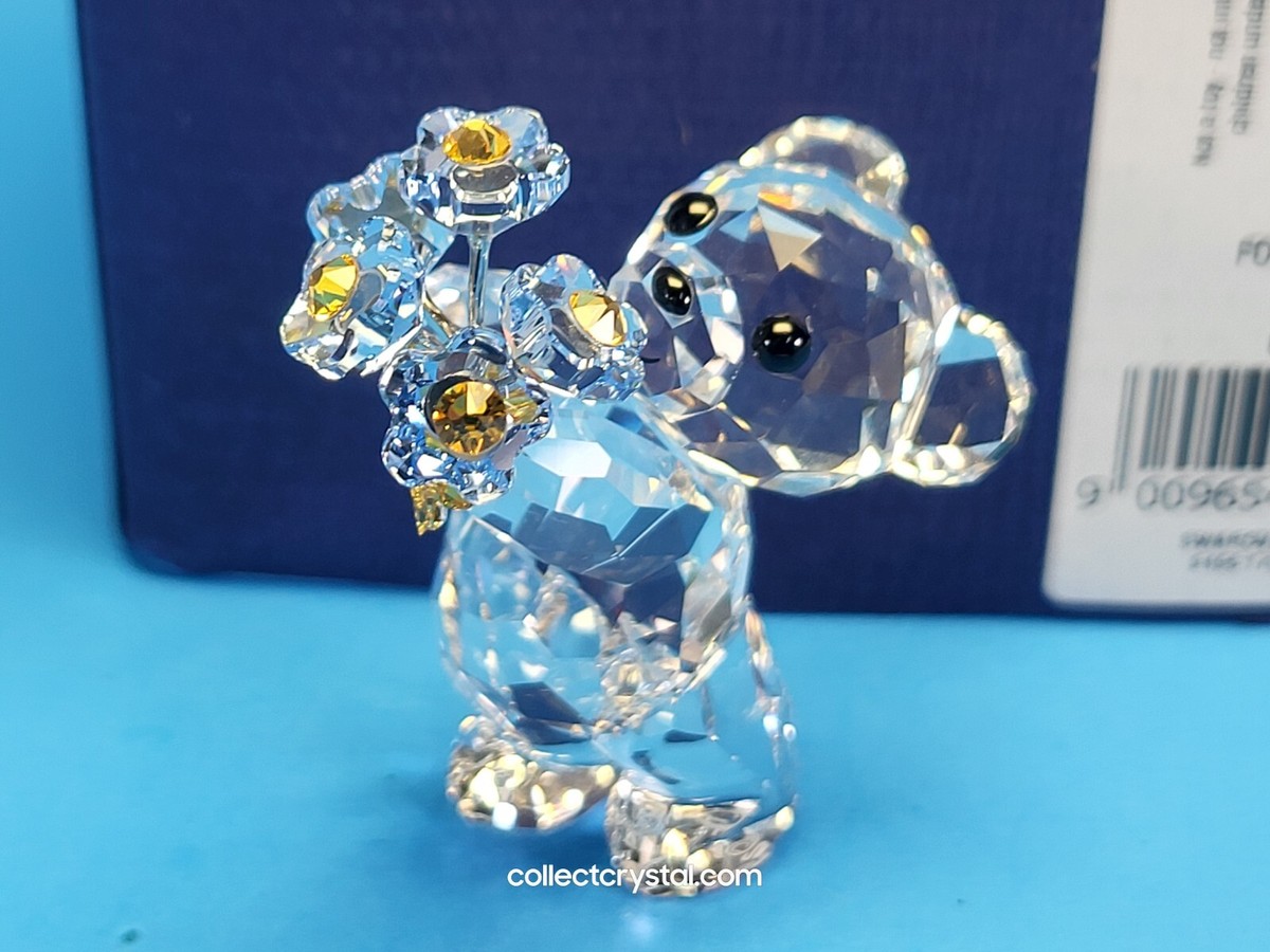Swarovski Characters Kris Bear Forget-Me-Not Flowers Crystal