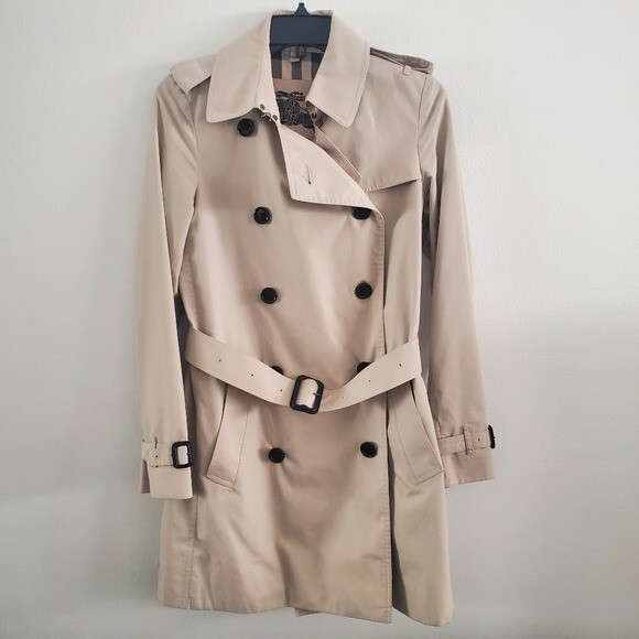 Burberry Classic Double-Breasted Trench Coat Size 4 | eBay