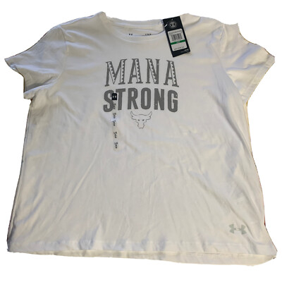 NWT, UNDER ARMOUR x PROJECT ROCK WOMEN'S T-SHIRT BRAHMA BULL MANA