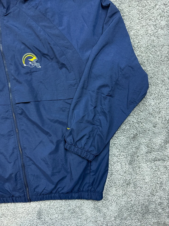 Vintage Nike Michigan Wolverines Jacket XL Blue Football Helmet Logo Full Zip - Image 2 of 4
