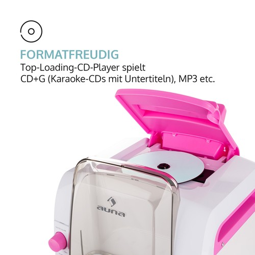 Sistema de karaoke máquina set espectáculo de luces fuente de agua Bluetooth micro USB blanco/rosa - Imagen 4 de 11