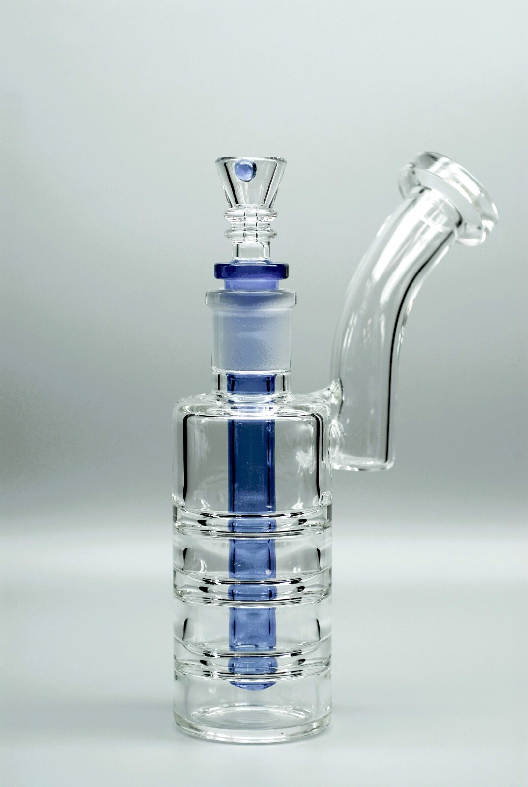 7" Hookah Glass Water Pipe (Blue) Tobacco Bubbler Bong w/ Blue Dotted Downstem