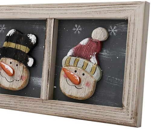Wood Snowman Wall Decor Hanging Christmas Sign, Rustic Christmas Snowman - Picture 5 of 7