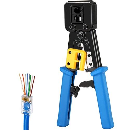 RJ45 Crimper Hand Network Tools Pliers RJ12 Cat5 Cat6 8p8c Cable Stripper Clamp - 第 1/6 張圖片